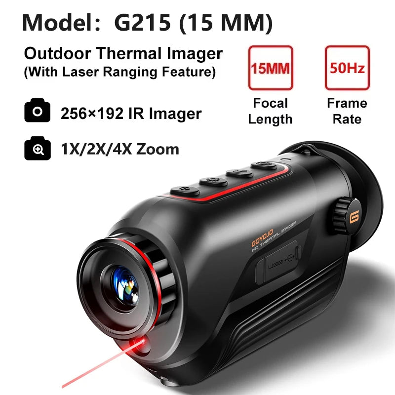 GOYOJO G210 Infrared Thermal Imager Night Monocular Hunting Monocular 10mm Focal Lens, IP65 With Screen Crosshair Aiming Video Recording App Connectivity