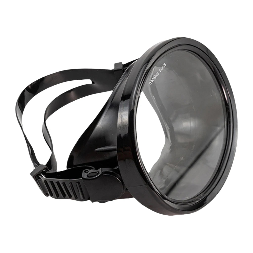 Oval Diving Mask Spearfishing Mask Tempered Glass Lens Single Lens Scuba Mask Anti-Fog Scuba Goggles for Underwater Adventures