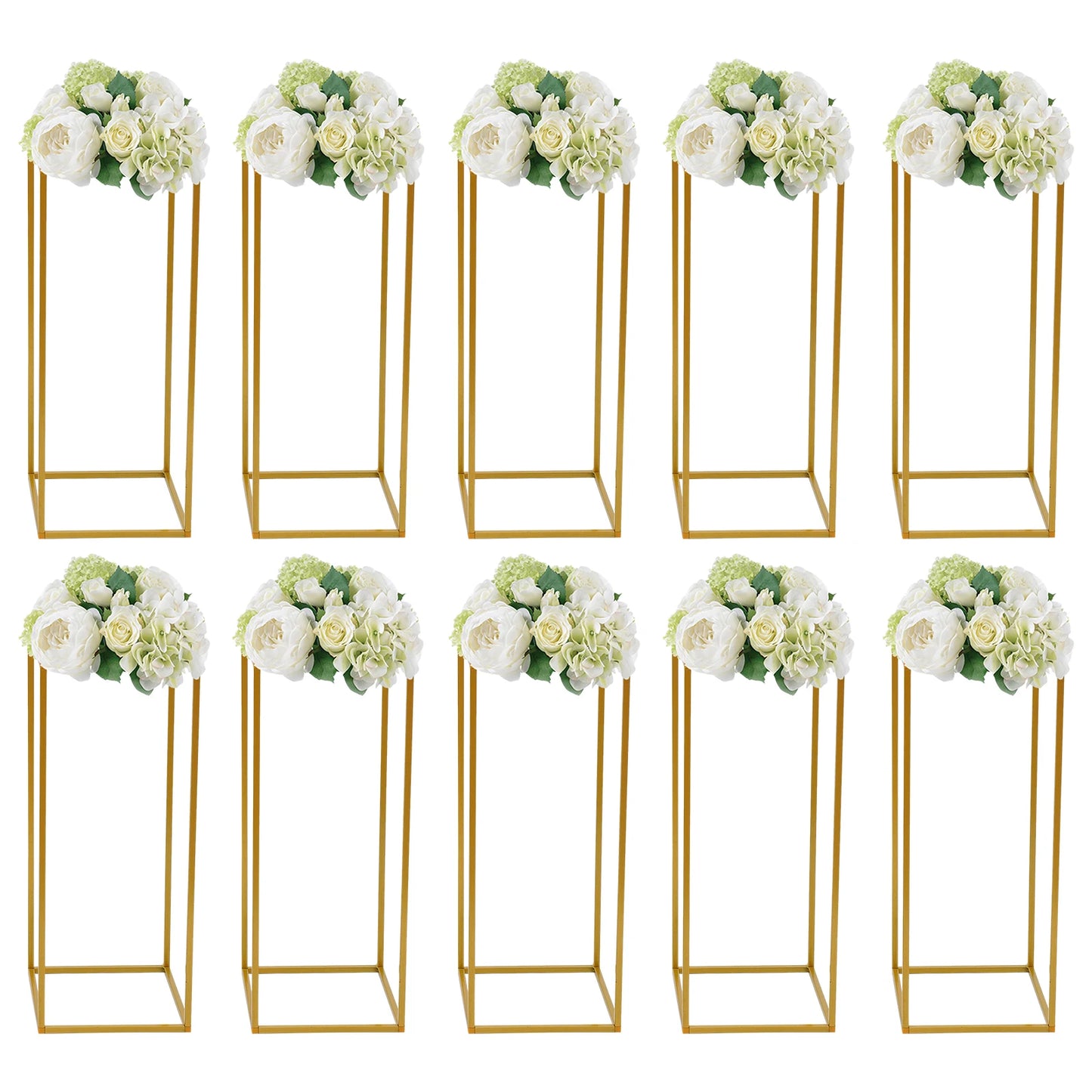 10PCs 23.62inch Tall Metal Flower Stand Geometric Flower Vase Stand for Wedding Table Centerpieces,Party, Events, Home Deco