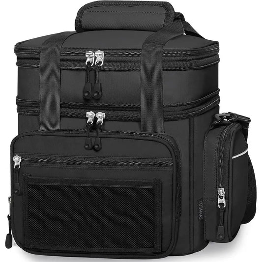 Insulated Lunchbox - Large Lunch Pail for Men Women - Work Outdoor Trips Black 15L