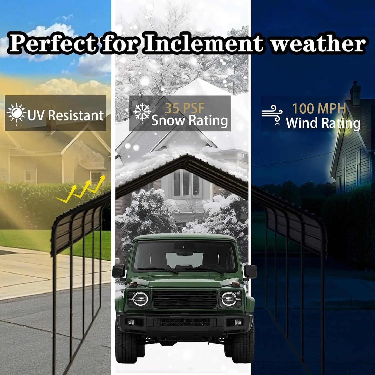 10x20 Ft Heavy Duty Metal Carport Galvanized Steel Extra Large Canopy Shelter for Dual Vehicle RV Customized Car Storage