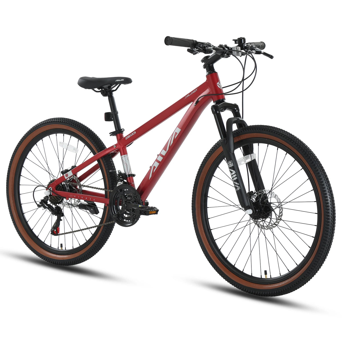 AIVA MT26FS2 26 Inch Mountain Bike, 21 Speed Hardtail MTB, Bicycle for Teenagers and Adults, Lightweight Aluminum Frame, Suspension Fork, Front & Rear Disc Brakes
