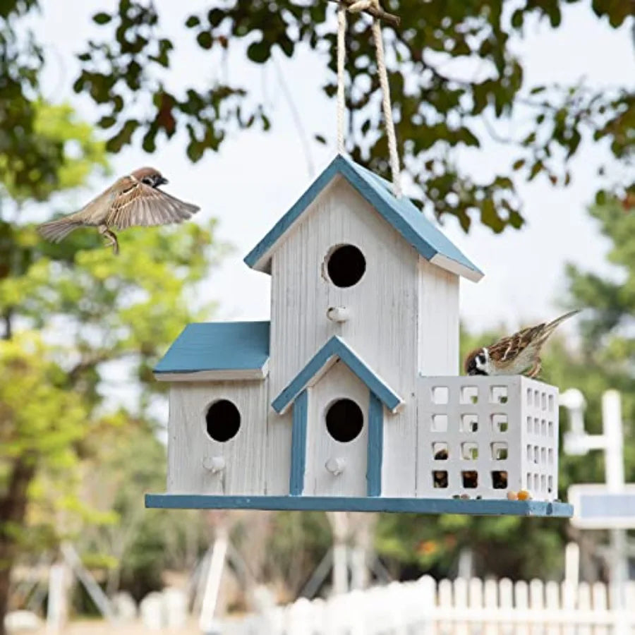 Birdhouse Premium Bluebird Houses for Outside Attract Beautiful Birds to Your Garden and Yard Durable Outdoor Birdhouses 3 Hole