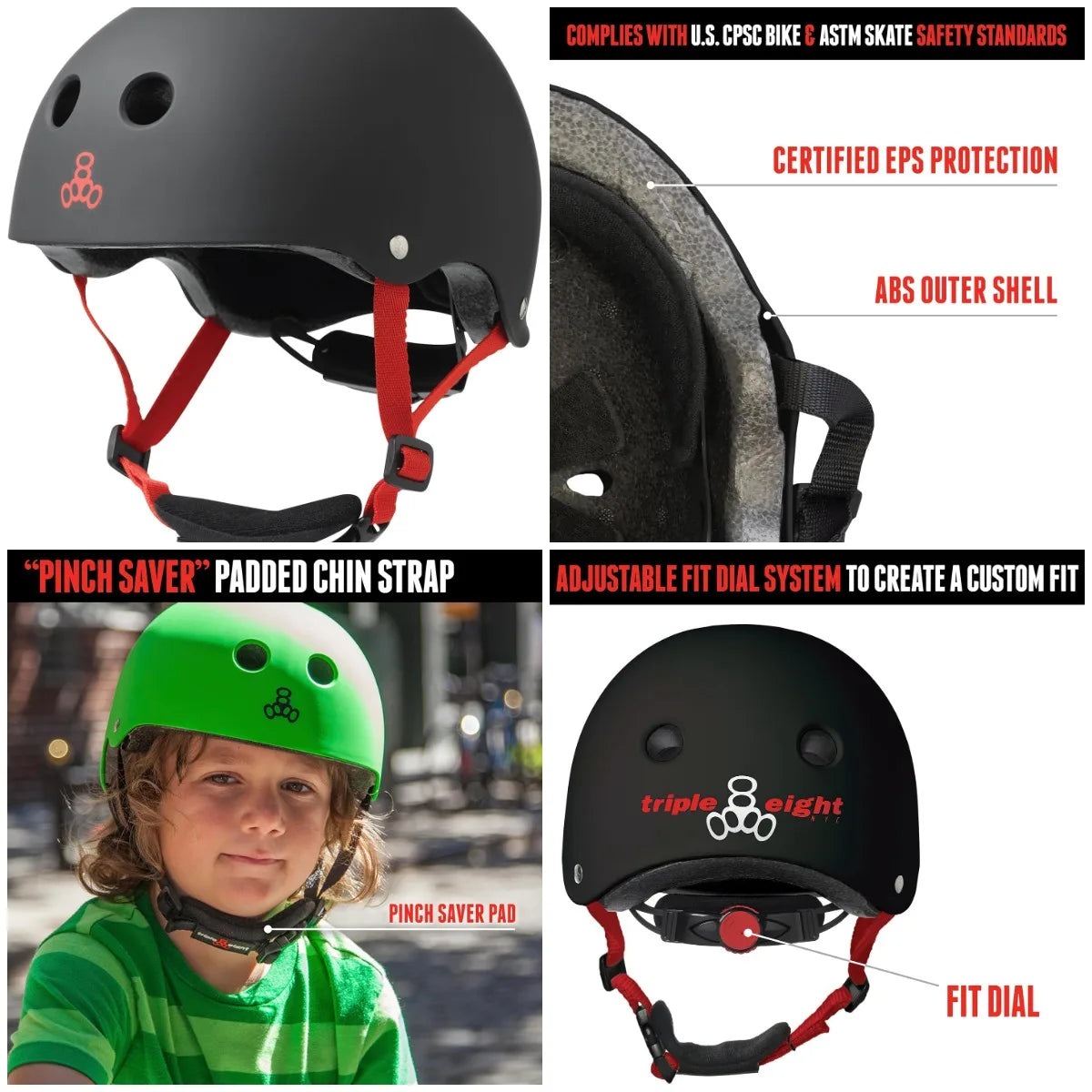 Lil 8 Kids Helmet – Ideal for Biking, Skateboarding, in-Line Skating, Rollerblading and Scooter