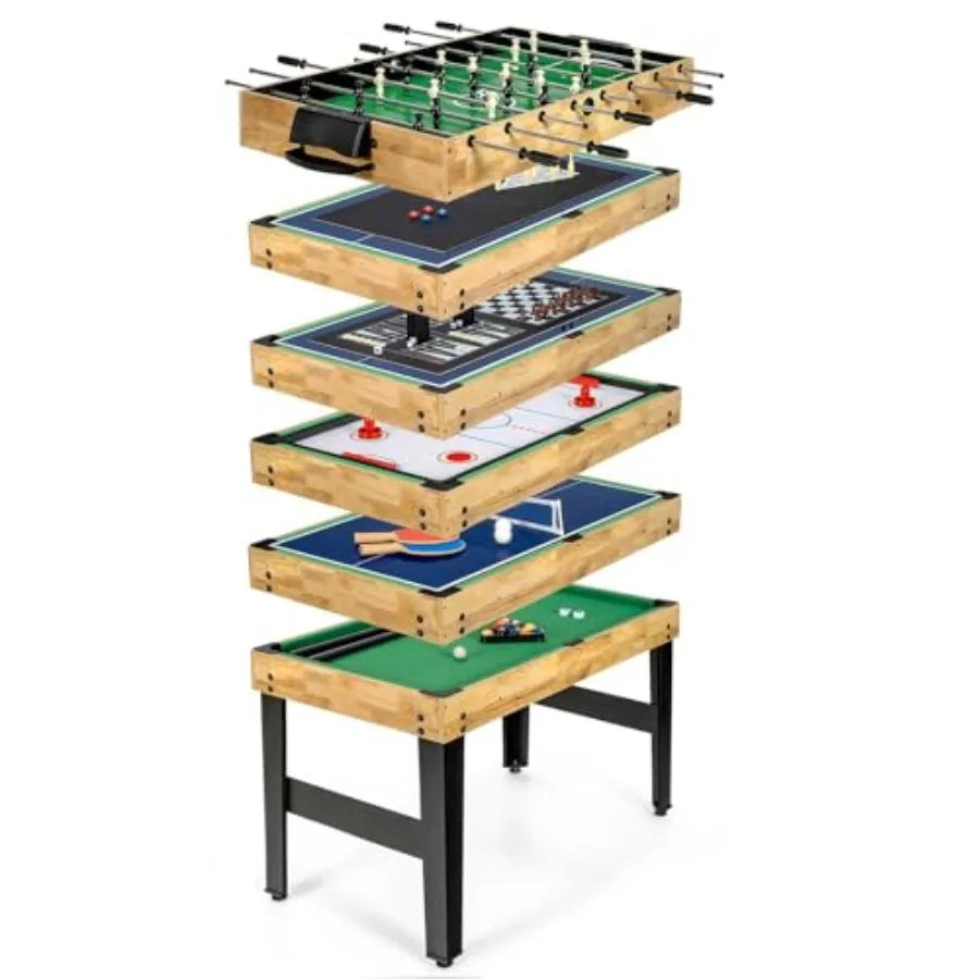 Multi Game Table 10 in 1 Board Gaming Table with Ping Pong Foosball Air Hockey Billiards Card Chess Checkers Shuffleboard Bowli
