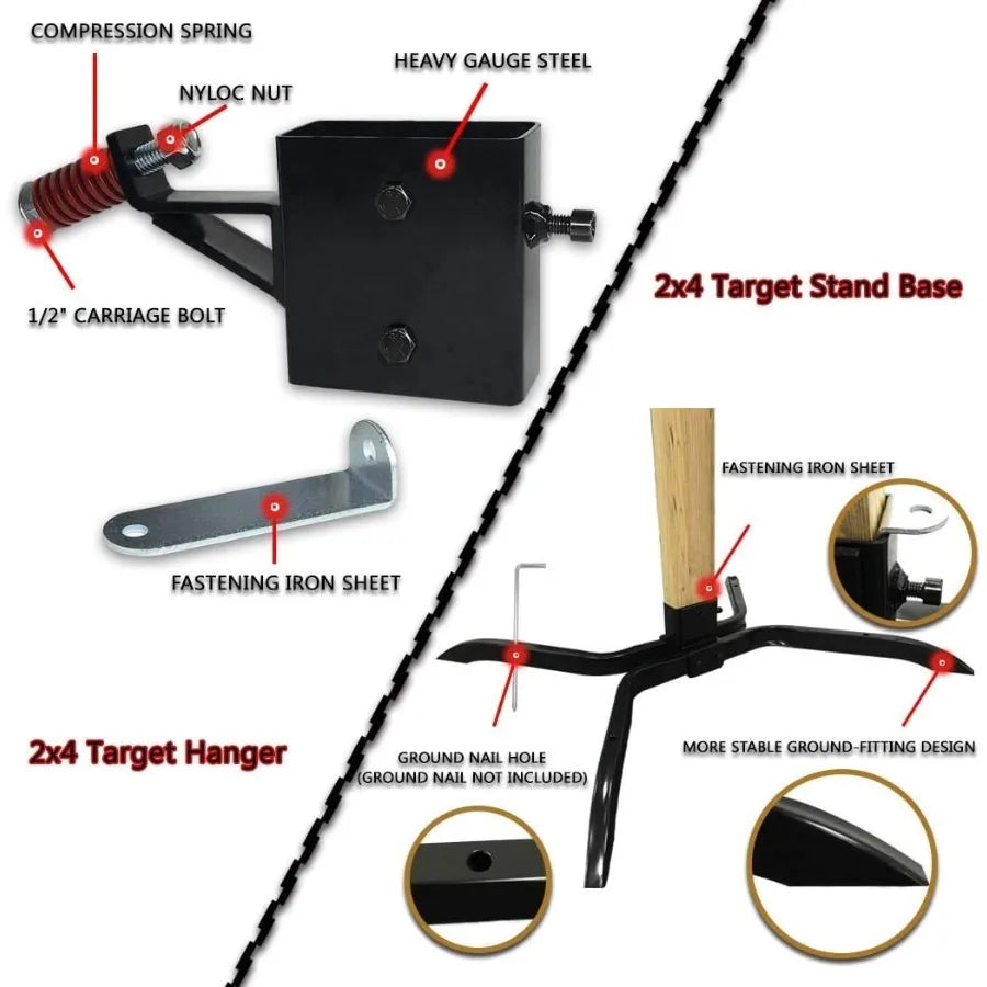 AR500 Steel Target Stand System with 2x4 Mount Kit for Outdoor Range Use Durable Adjustable and Easy to Set Up for Precision Sh