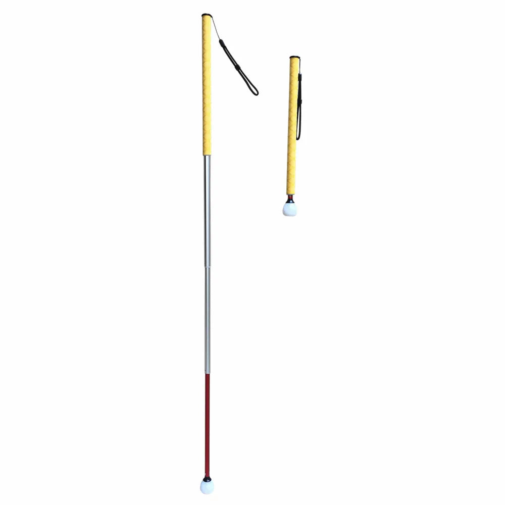 7 Sections Telescopic Aluminum Guide Cane Portable Walking Stick for the Blind Length 150cm 59 inches