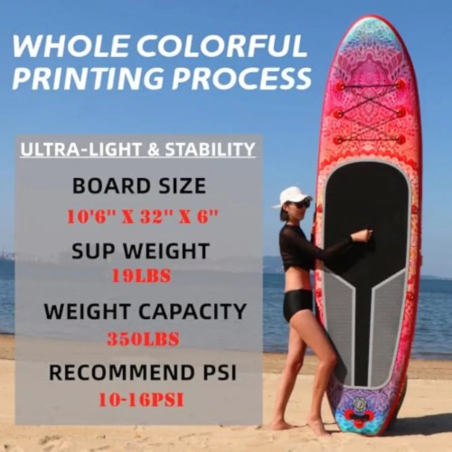 Inflatable Paddle Board for adult use, PVC drop-stitch material, navy blue, ultra-stable wide design with premium accessories: