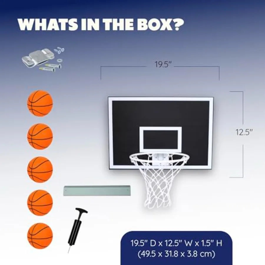 MVP Mini Indoor Basketball Hoop and Ball Set in Solid red Cedar Made in USA. Unique Over The Door or Wall Option 5 Mini Basketb