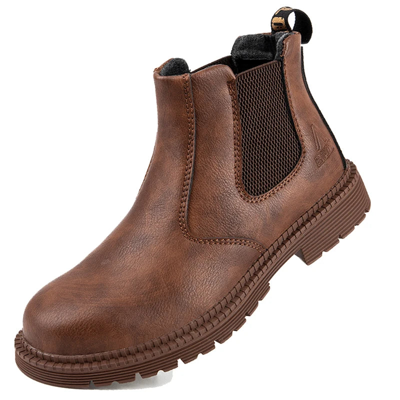 Waterproof Safety Boots Men Indestructible Steel Toe Work Boots Anti-smash Stab-resistant Safety Shoes Biker
