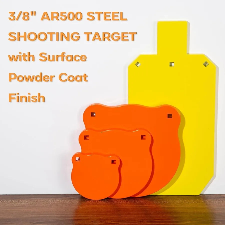 AR500 Target Stand with Gong Targets and 7x12 Torso Target No Tools Required Assembly Heavy Duty Shooting Practice Stand