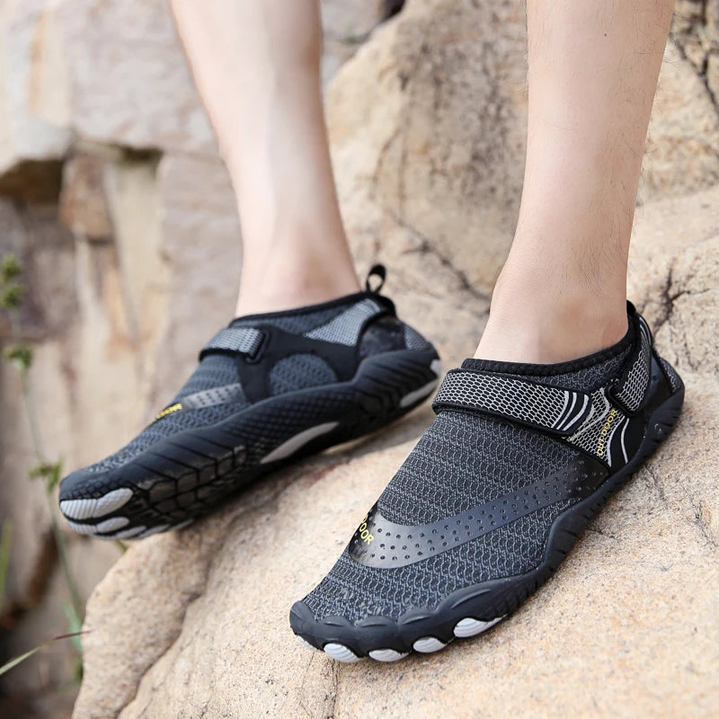 Men Water Shoes Quick Dry Non-Slip Five Finger Shoes Outdoor Wading Swimming Barefoot Lightweight Summer Aqua Sneakers Fishing