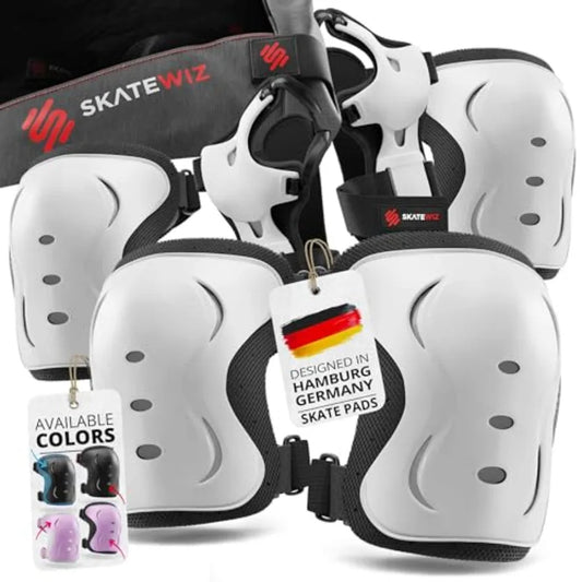 and Adults Knee Pads and Elbow Pads Set with Wrist Guards for Roller Skating [6pc] - Skating Protective Gear for Roller Skates