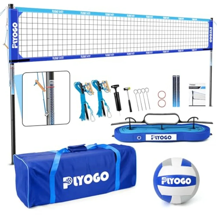 Volleyball Net for Backyard Professional Portable Outdoor Heavy Duty Volleyball Net Set with Adjustable Aluminum Poles Anti-Sag