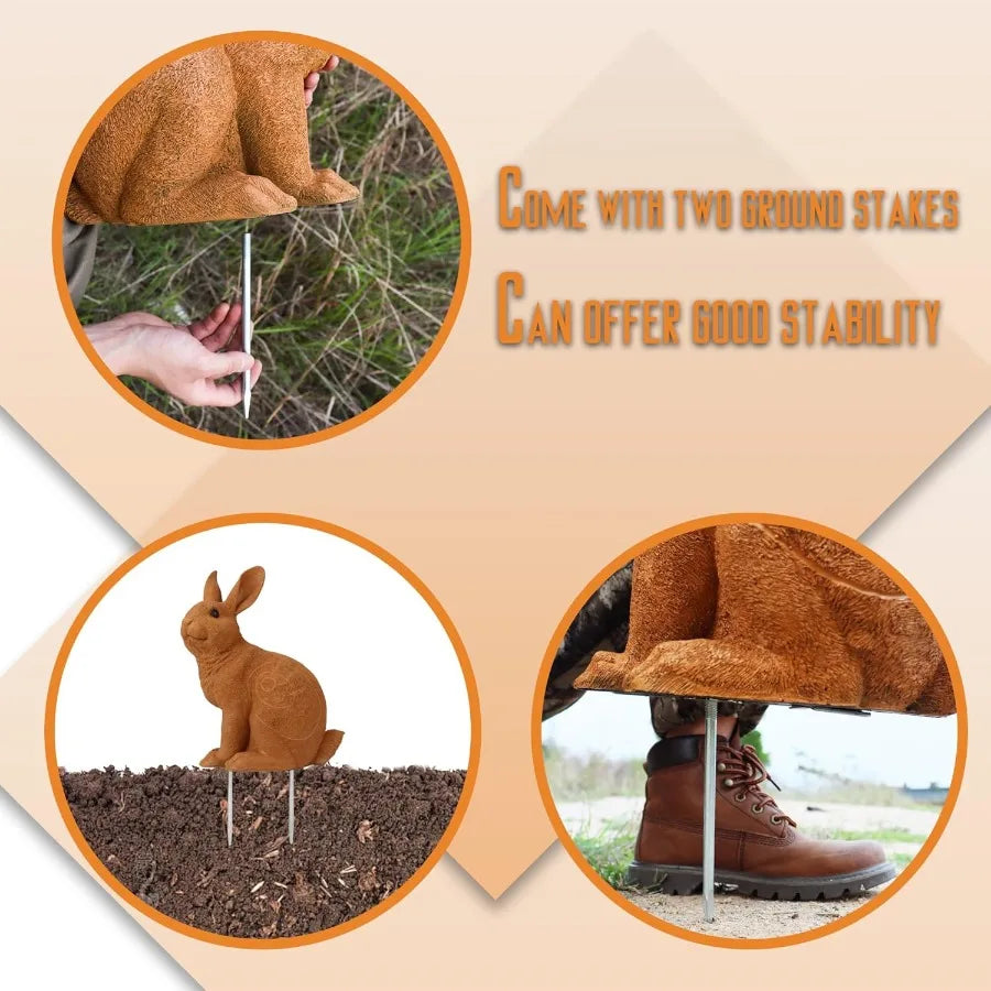3D Rabbit Archery Target with GroupStand for Realistic Hunting Practice and Outdoor Target Shooting Durable Foam Construction f