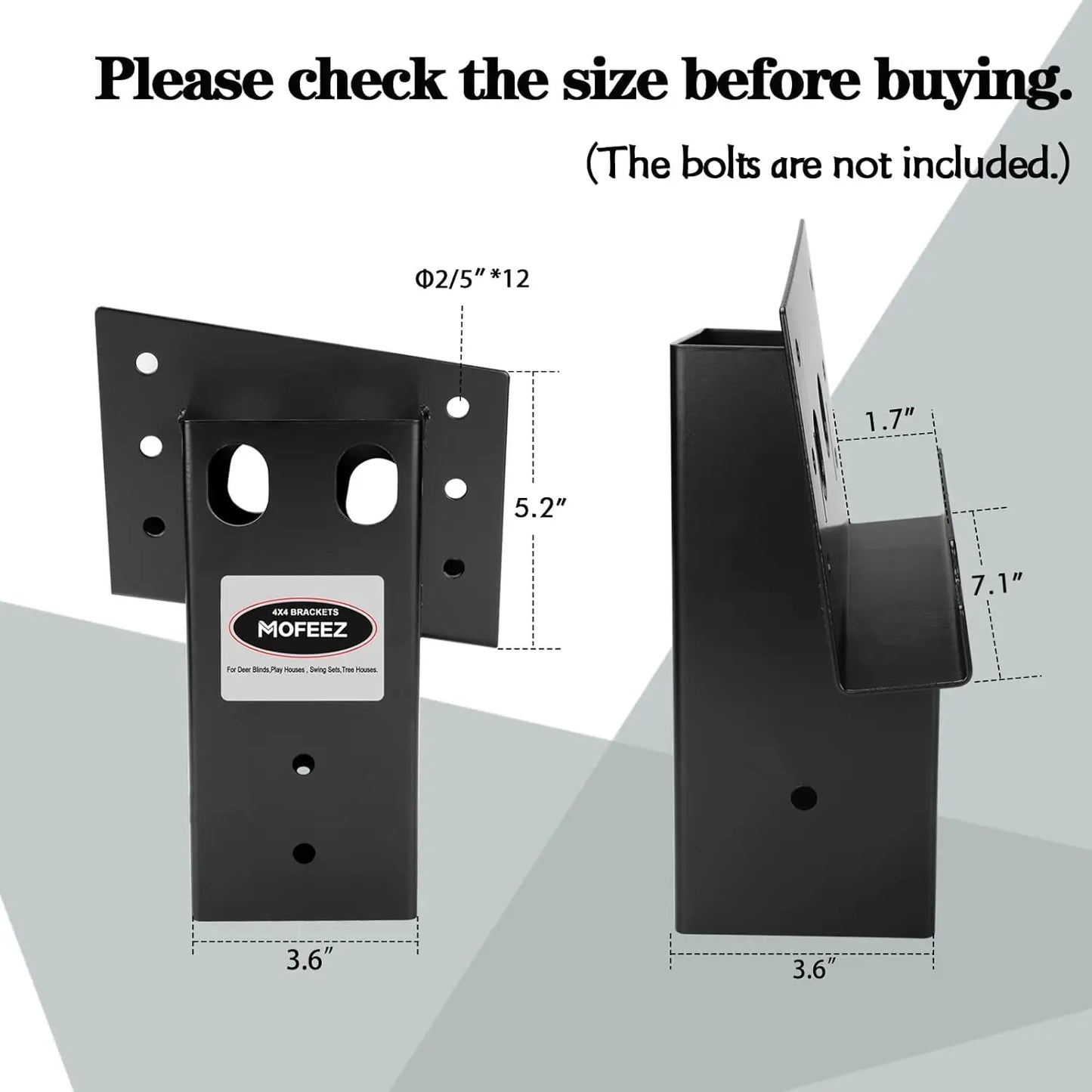 4x4 Compound Angle Brackets for Deer Stand Hunting Blinds Shooting Shack (Set of 4) - Durable Outdoor Use
