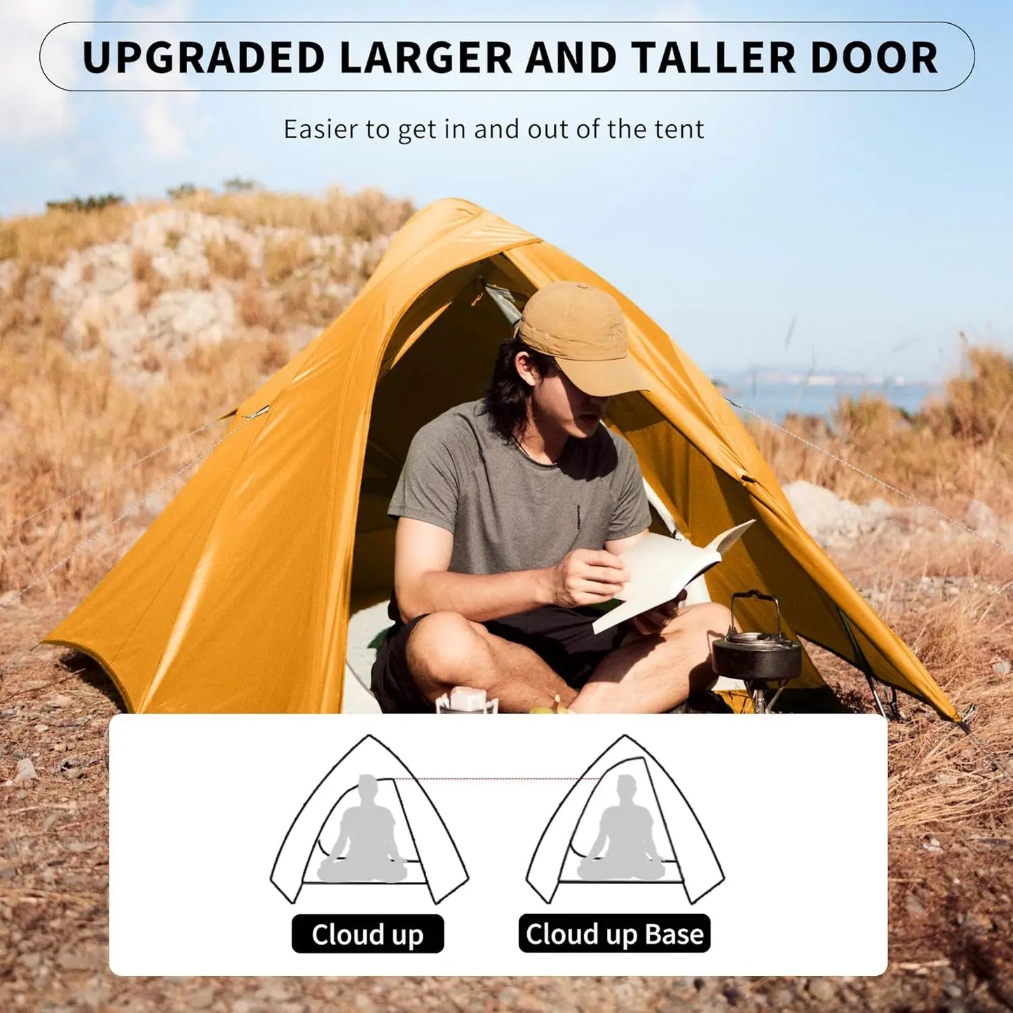 Ultralight 2-Person Backpacking Tent with Footprint - Waterproof & Windproof for Hiking Camping