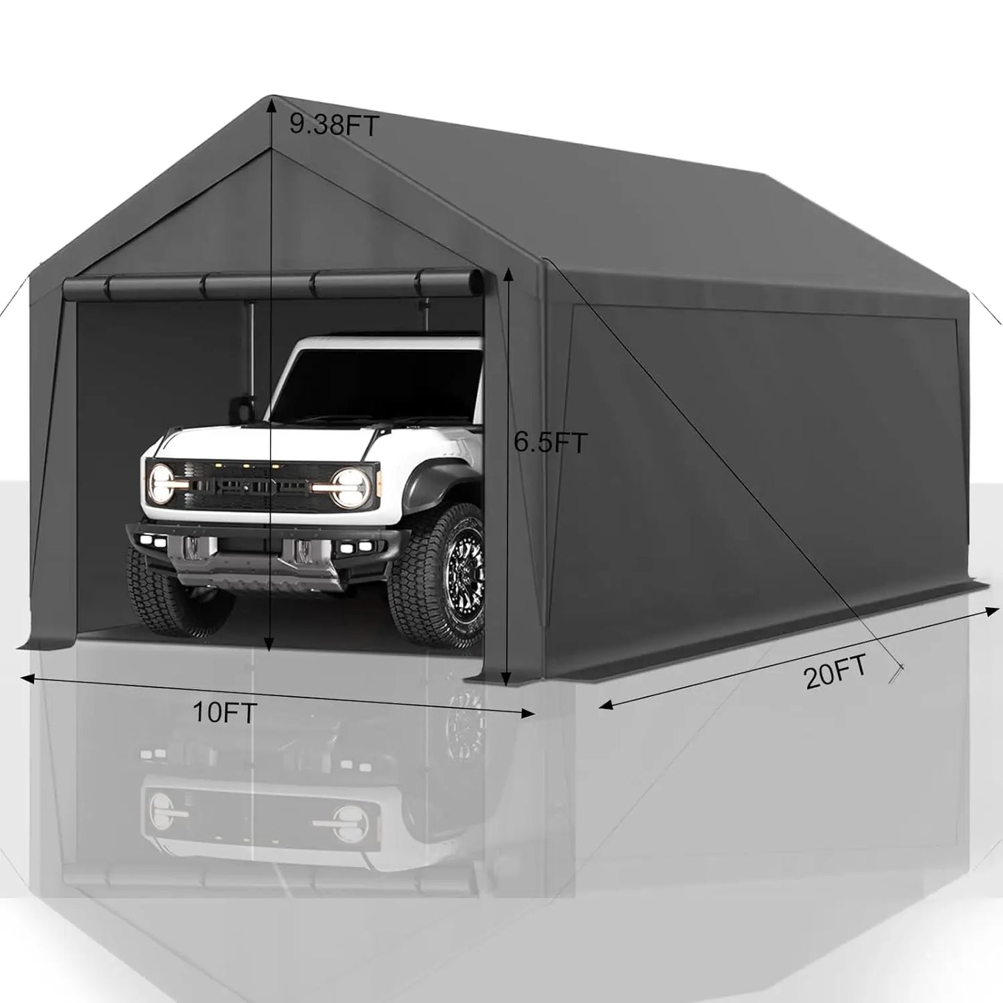 Carport 10x20 Ft Heavy Duty Canopy Steel Canopy Storage Shed,Portable Garage Party Tent,Portable Garage with, Customized