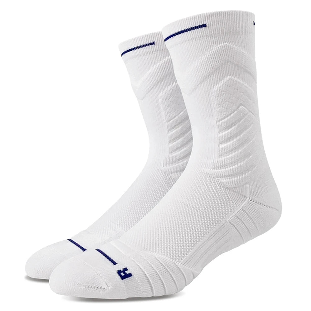 Men Sports Socks Basketball Socks Terry Sole Athletic Running Socks Non Slip Comfy Trekking Socks Breathable for Teen Boys