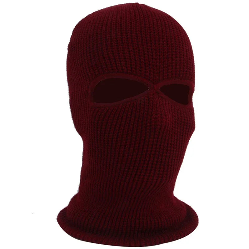 Motorcycle Ski Full Face Masks Cover Windproof Winter Warm Hat 2 Holes Soft Comfortable Windproof Knit Hat Scarf