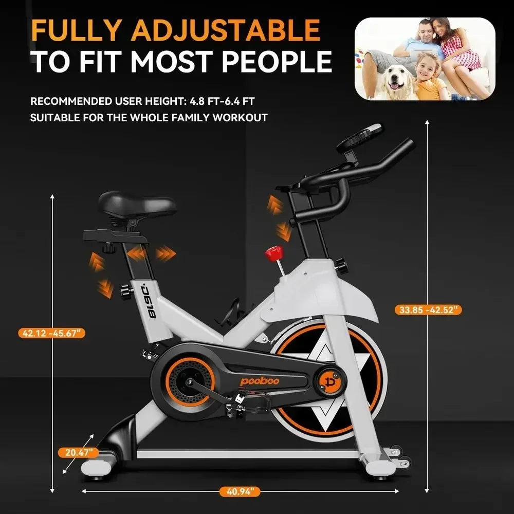 Indoor Cycling Bike with Cushioned Seat and Tablet Holder for Silent, Comfortable Cardio Workouts