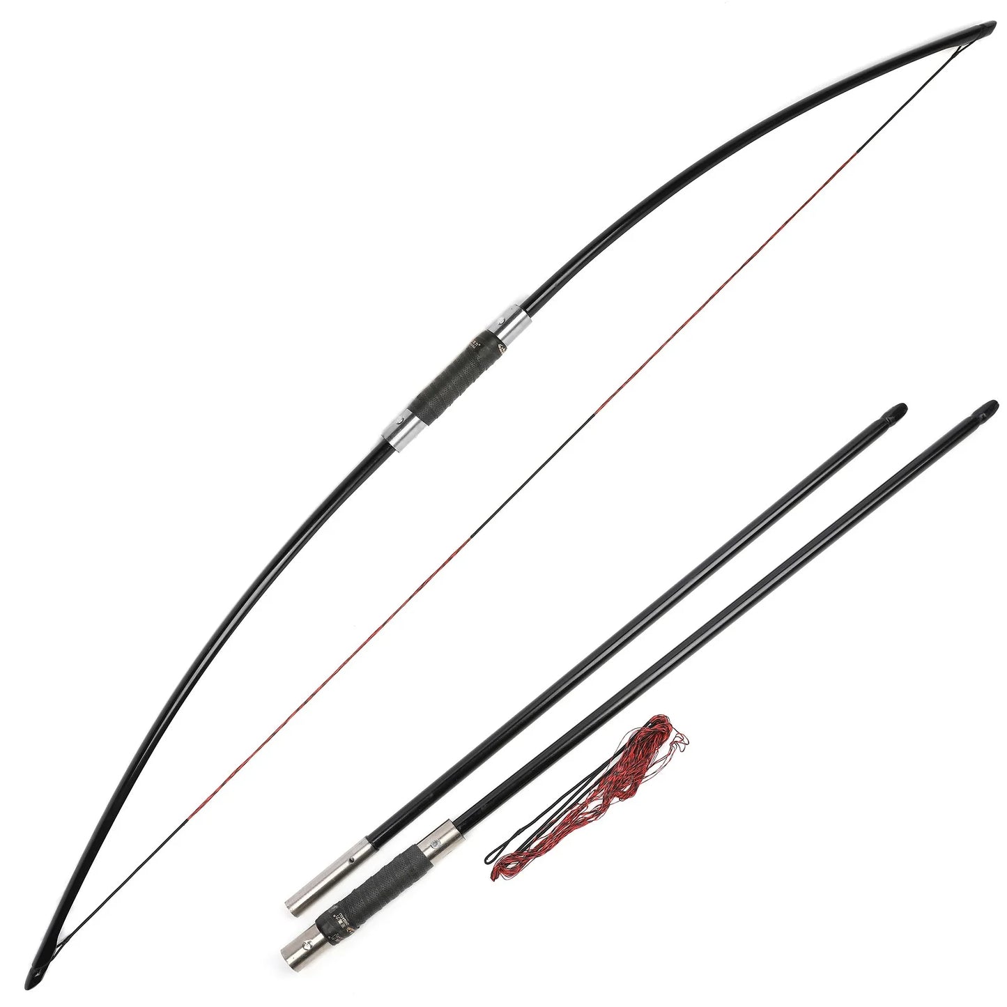 Longbow Arrow Set 64.5" Takedown English Style 60/65lbs RH/LH for Adults Advanced Archery Hunting Shooting Target Practice Outdoor Sports Heavy-Duty Hunting Bow Accessories