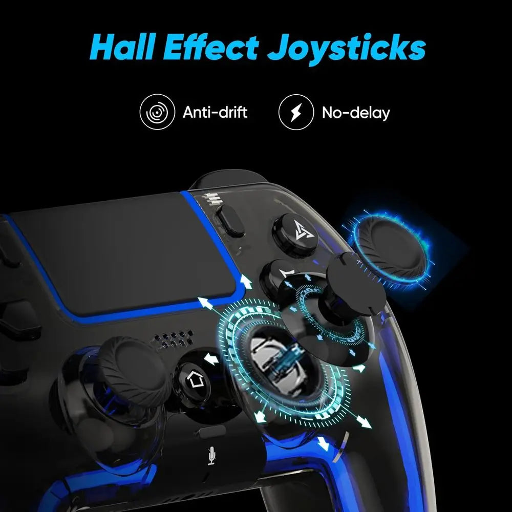 Wireless Controller for PS5, Pro/Slim, Steam Deck, PC with Hall Effect Stick, Dual Vibration, Macro/Turbo, 3.5mm Jack, 6-Axis, M