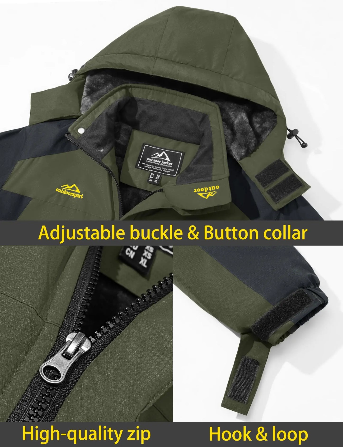 Men's Winter Ski Snow Jacket Waterproof Snow Jackets Fleece Lining Outdoor Coat Warm Insulated Snowboard Jackets