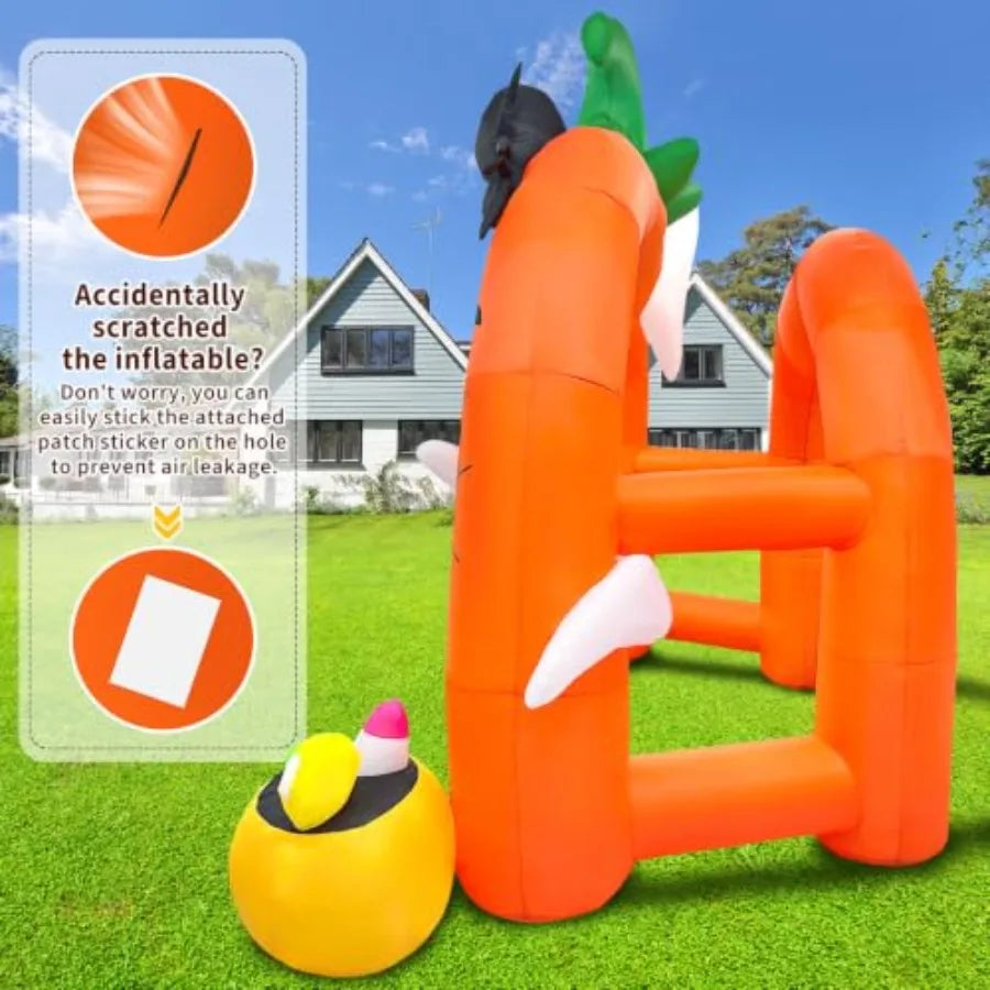12FT Halloween Inflatable Archway, Giant Pumpkin Inflatable Tunnel Halloween Pumpkin Ghost Arch Inflatables Blow Up Ya