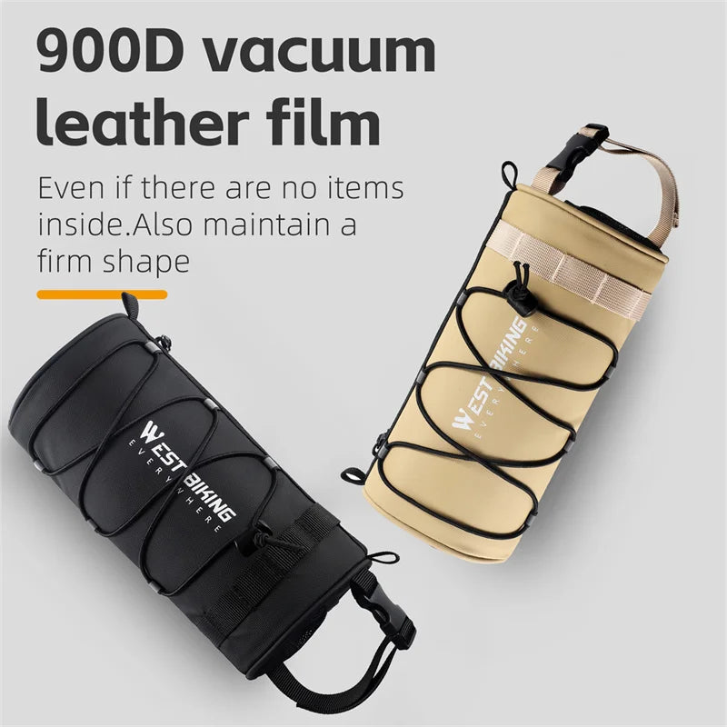 WEST BIKING Bike Bag Portable Handlebar Multi-purpose Large Capacity Backpack MTB Road Cycling Frame Tube Bag Elastic Band