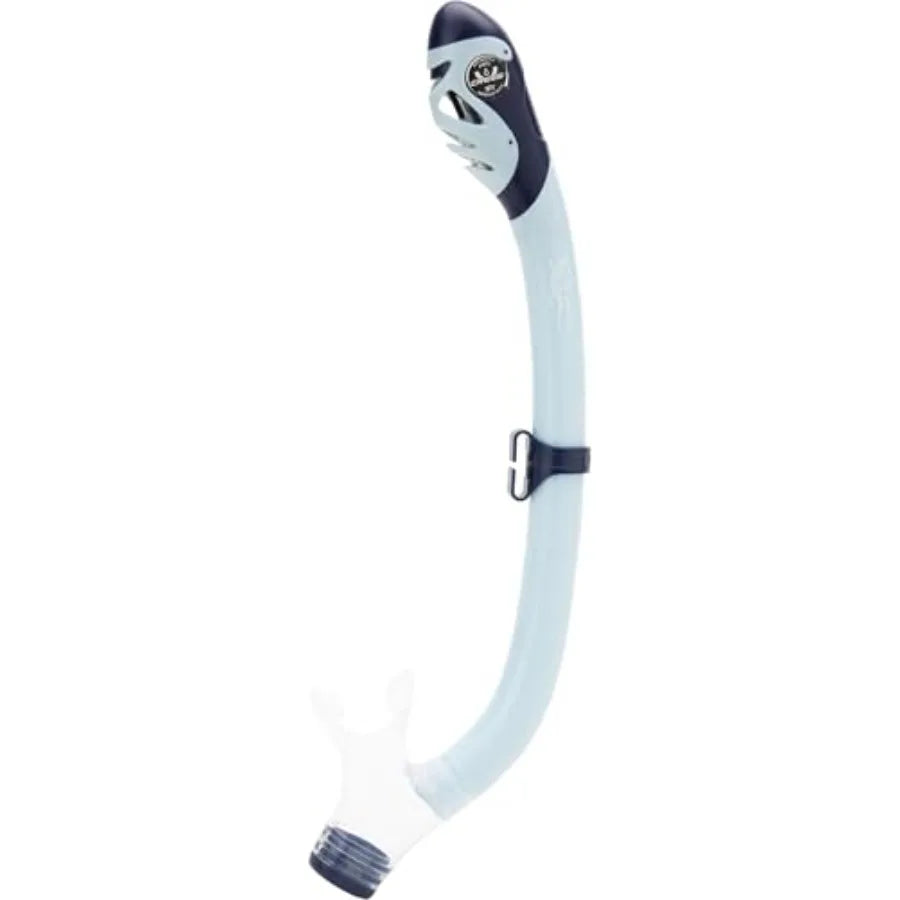 snorkeling set for beach and pool use: silicone mask dry snorkel short adjustable fins in bluelightweight leak-proof and comfor