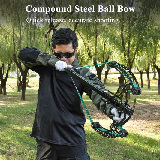 Ball Bearing Bow Compound Bow Set That Shoots Steel Balls Right Handed Hunting Bows for Adults Composite Pulley Bow with Contin