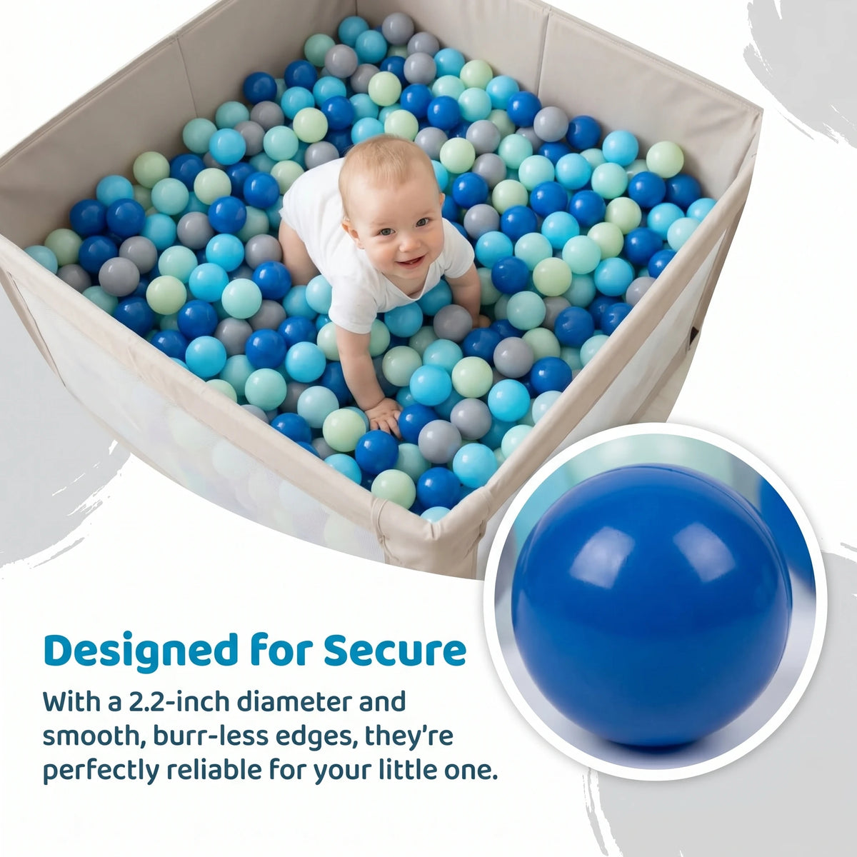 Dark Blue PE Ball Pit Balls 500/1000/2000 PCS 2.2 Inch Safe Anti‑Choking Play Balls for Kids Bounce House Inflatable Water Pool Play Tent Ball Pit