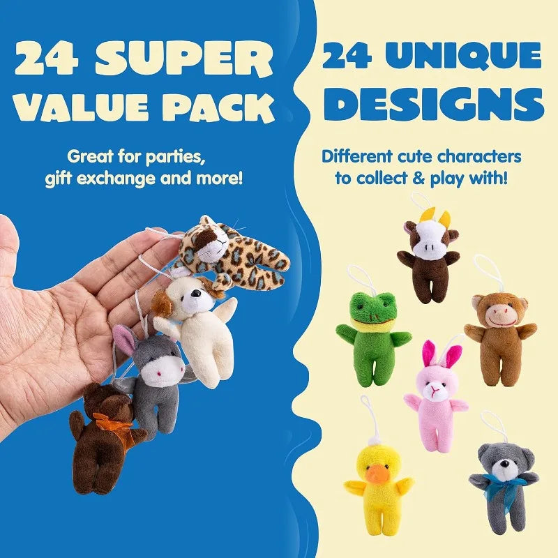 24 Pcs Mini Plush Toys Party Supplies Stuffed Animal Bulk Party Favors Presents Goodie Bag Fillers Easter Stuffed Animal Toys