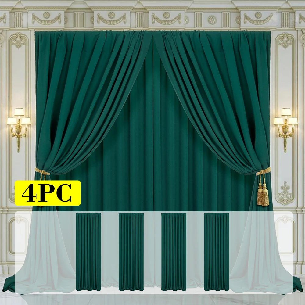 4 Panels-5ft x 7ft Lavender Backdrop Curtain for Parties Wedding Wrinkle Free Light Purple Photo Curtains Backdrop Drapes Fabric