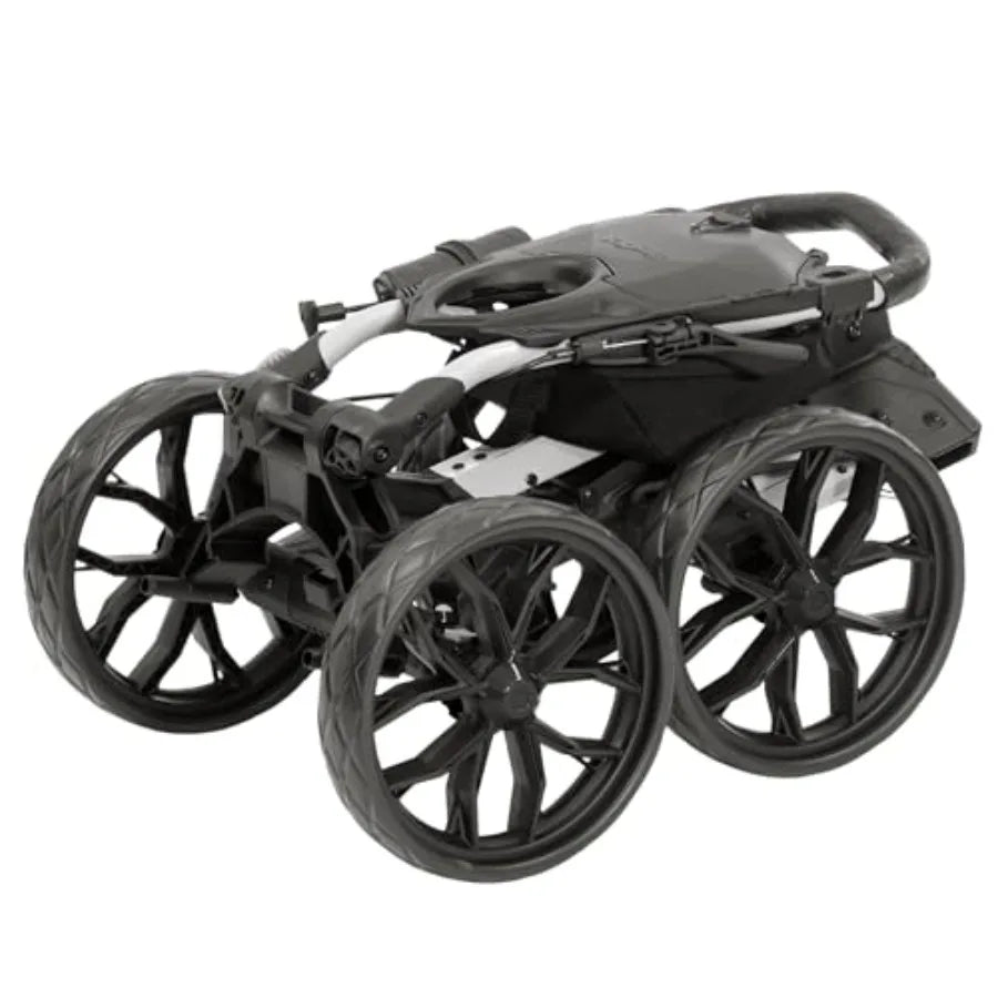 Bag Boy Disc Golf Quad Cart Pro White Black Durable Polycarbonate Frame with Smooth-Rolling Wheels for Easy Course Transport