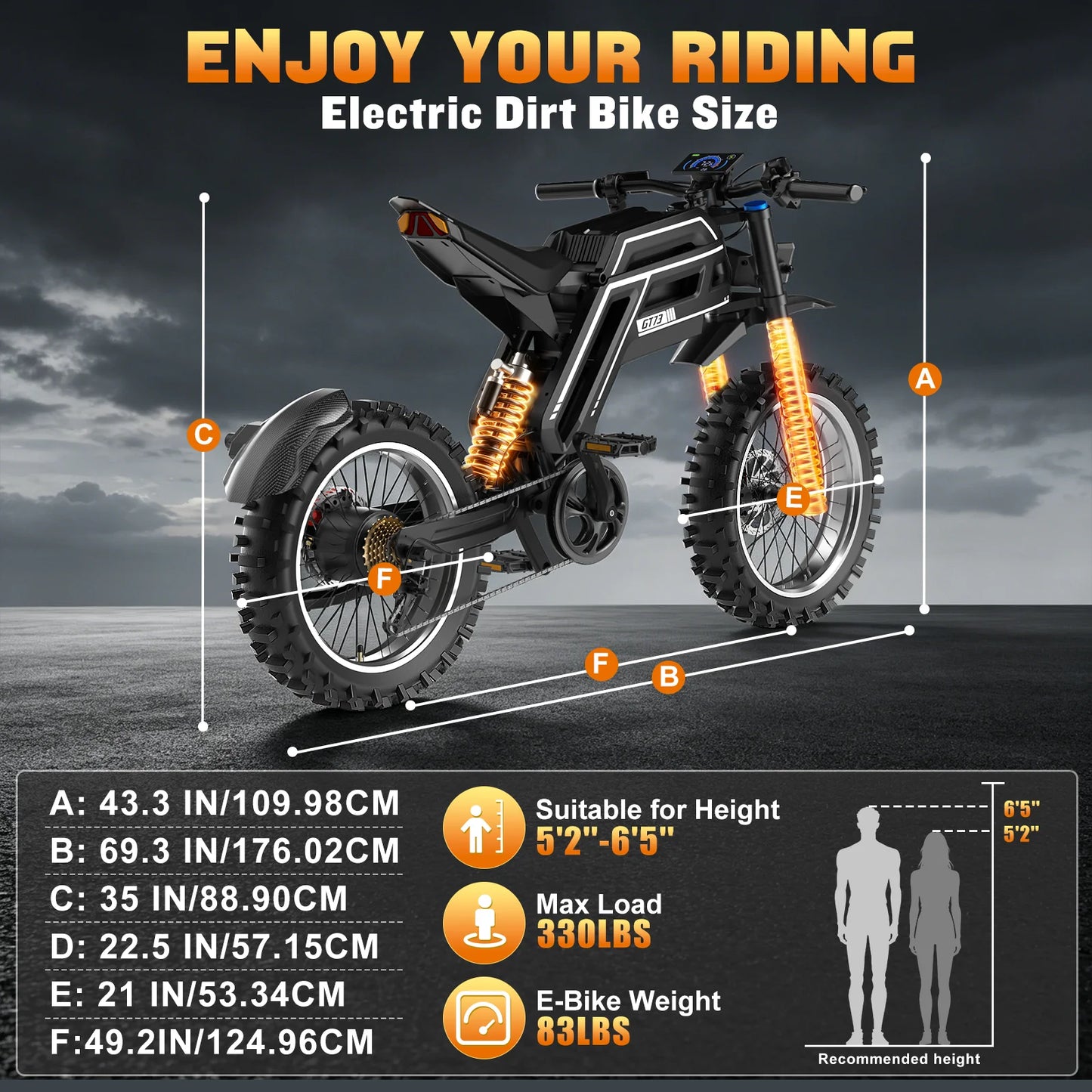 22.5x3.5 Inch Fat Tire Electric Bike 3000W High Power Adult Off Road Mountain Ebike Max 70KM/H 58V 30Ah Removable Battery All Terrain Snow Motor