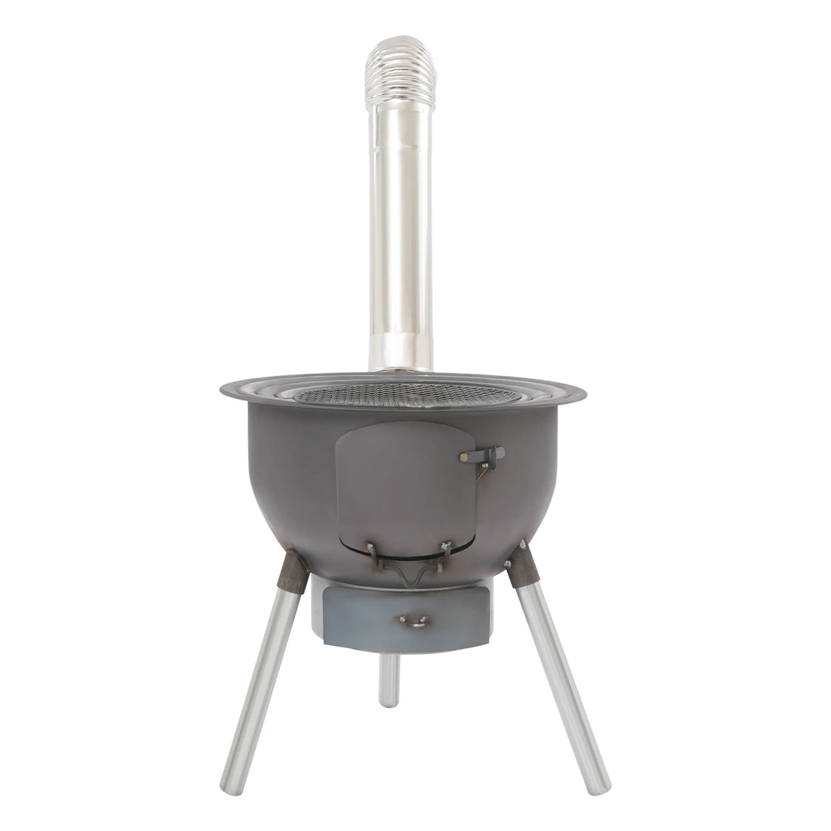 Portable Camping Wood Stove Multifunction Fire Pit with Grill Grate 3 Pot Rings Ash Tray for Outdoor Picnic Backyard BBQ Heating