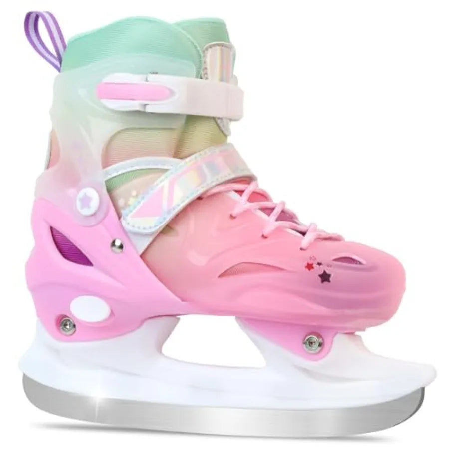 Adjustable Girls Ice Skates for - Ice Skating Shoes - Hockey Lace-Up Skates for Youth Beginners