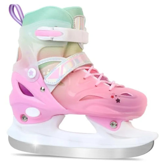 Adjustable Girls Ice Skates for - Ice Skating Shoes - Hockey Lace-Up Skates for Youth Beginners