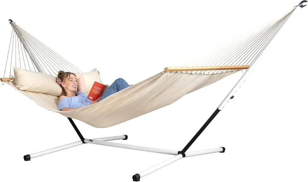 King Size Hammock Stand - Powder Coated Steel Frame, 440 lbs Capacity, Quick Assembly for Outdoor Relaxation