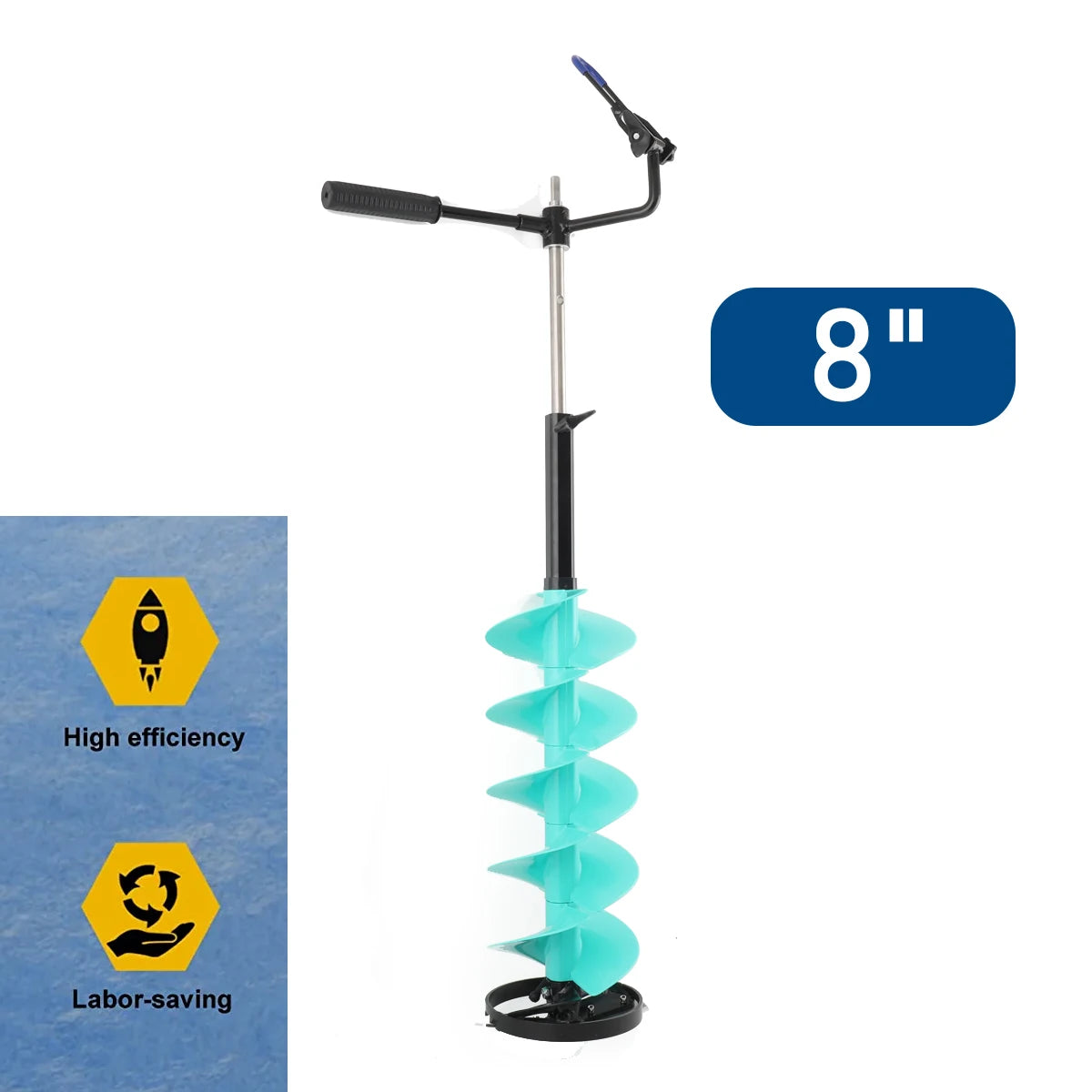 Electric Ice Auger Drill Bit Electric Ice Auger Blade Ice Drill Auger with Positioner Extension Rod for Fishing Emergency 8inch