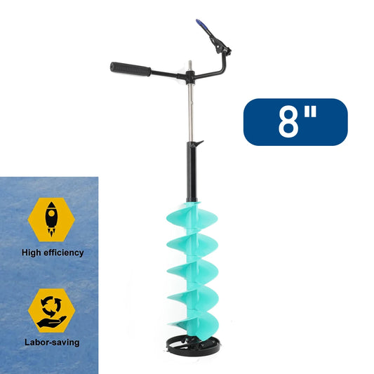 Electric Ice Auger Drill Bit Electric Ice Auger Blade Ice Drill Auger with Positioner Extension Rod for Fishing Emergency 8inch