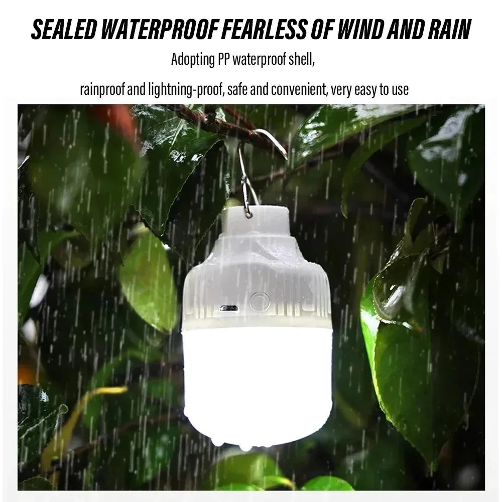 1-10pcs Outdoor USB Rechargeable LED Lamp Bulbs High Brightness Emergency Light Hook Up Camping Portable Lantern Night Lights ﻿
