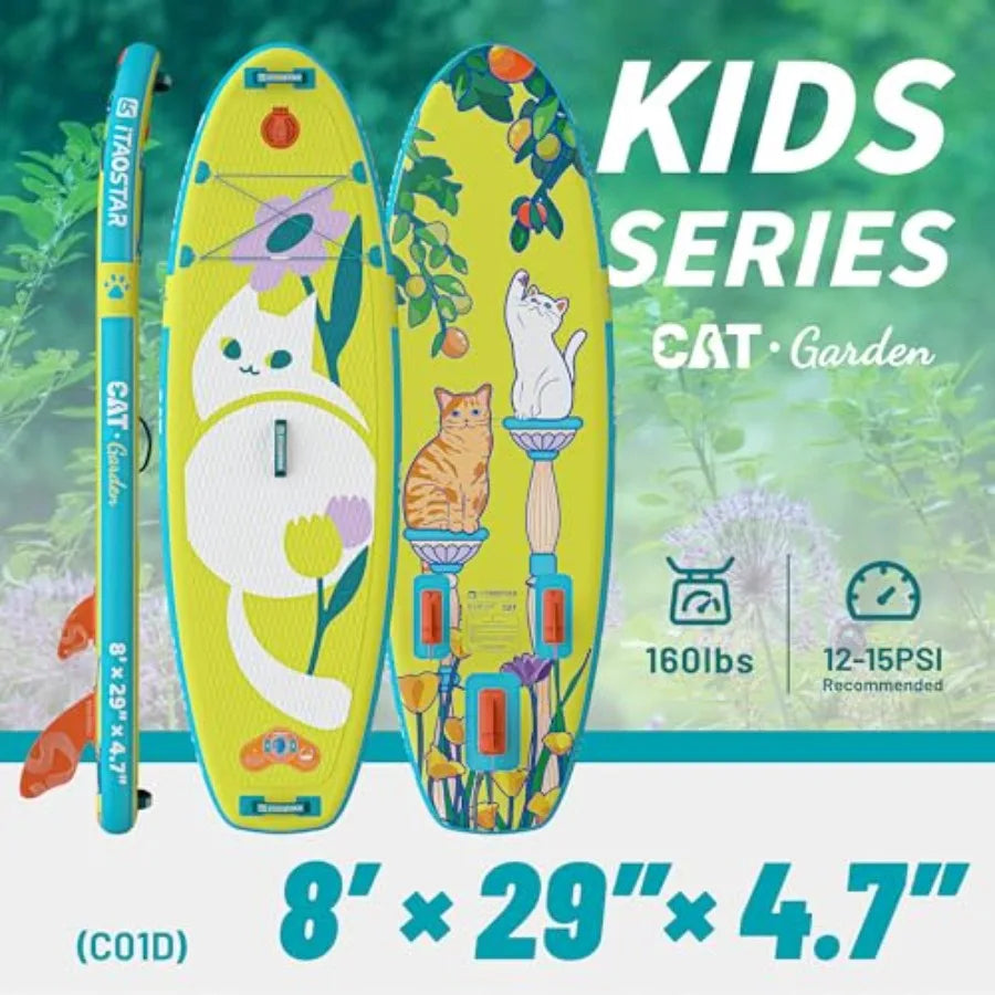 Pets 8'×29/ 11'×35/ 11'6×34/11'×34 Inflatable Paddle Board for outdoor water sports durable PVC material blue-gray color extra