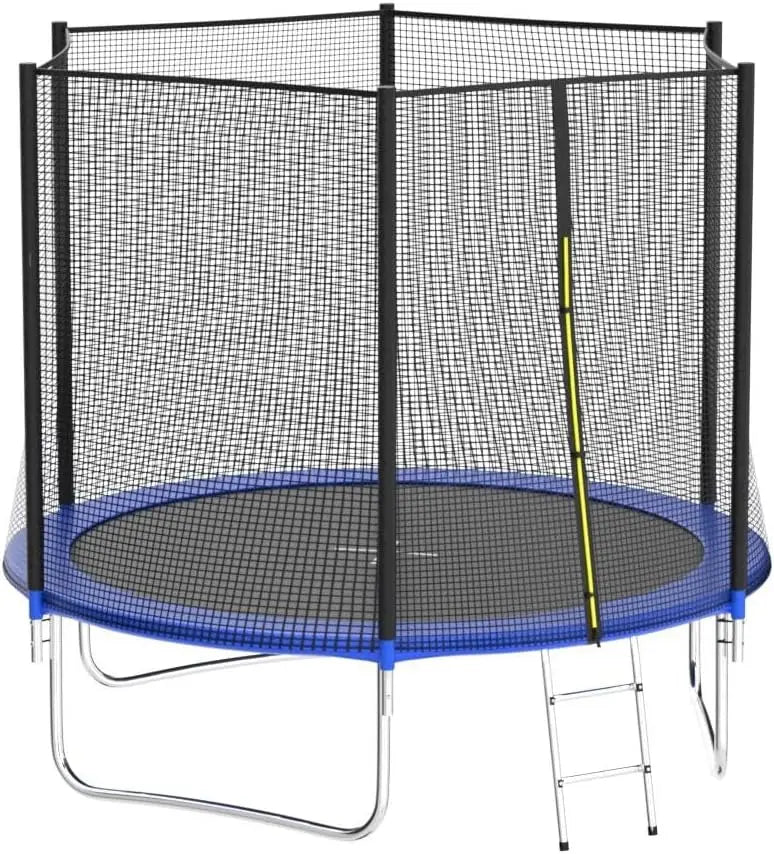 8FT 10FT 12FT 14 FT 15FT Trampoline with Safety Enclosure Net，Outdoor Trampoline with Basketball Hoop, Heavy Duty Jumping