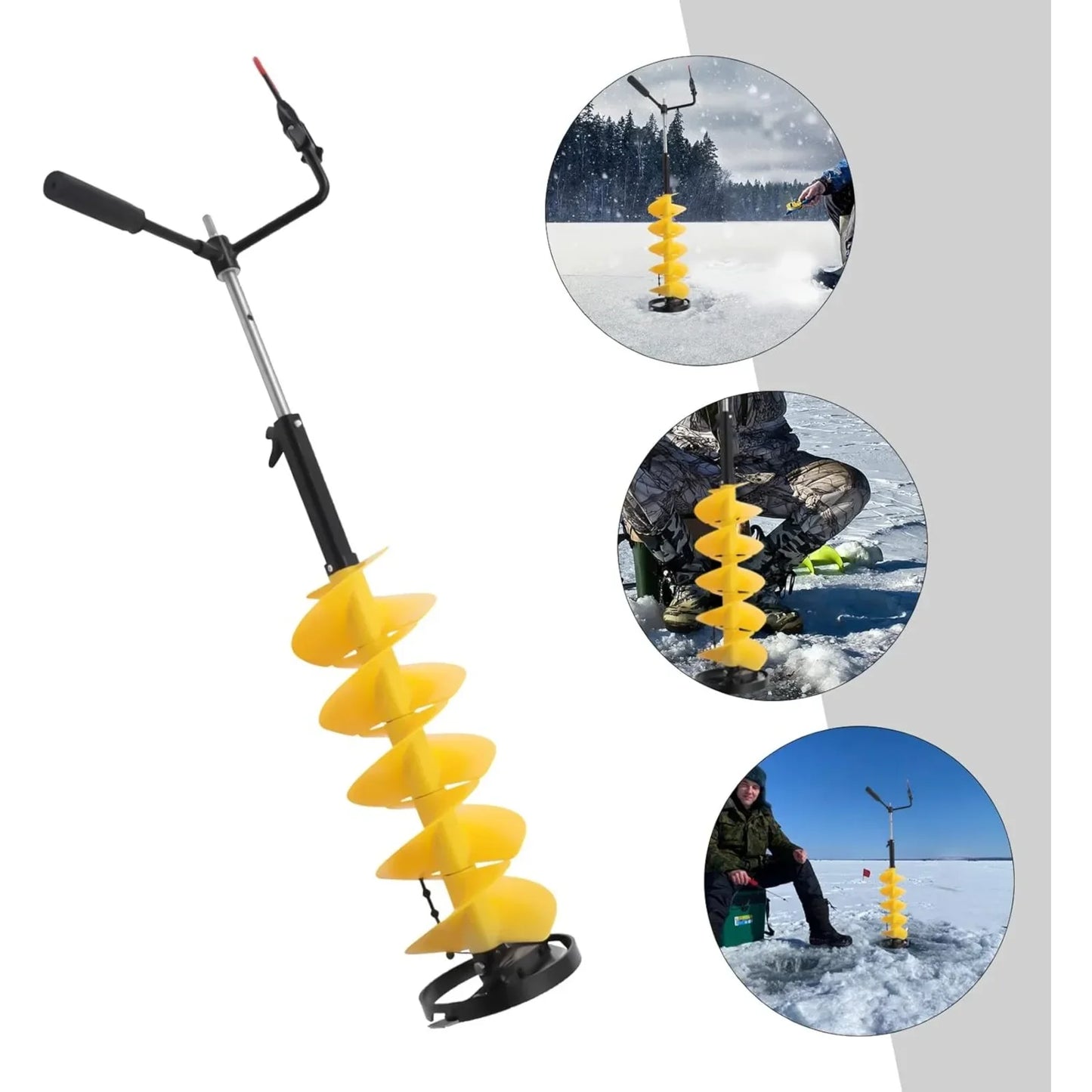 NEW 8" Cordless Ice Drill Auger Nylon Ice Fishing Drill W/Centering Point Blade with Drill Adapter & Top Plate for Ice Fishing
