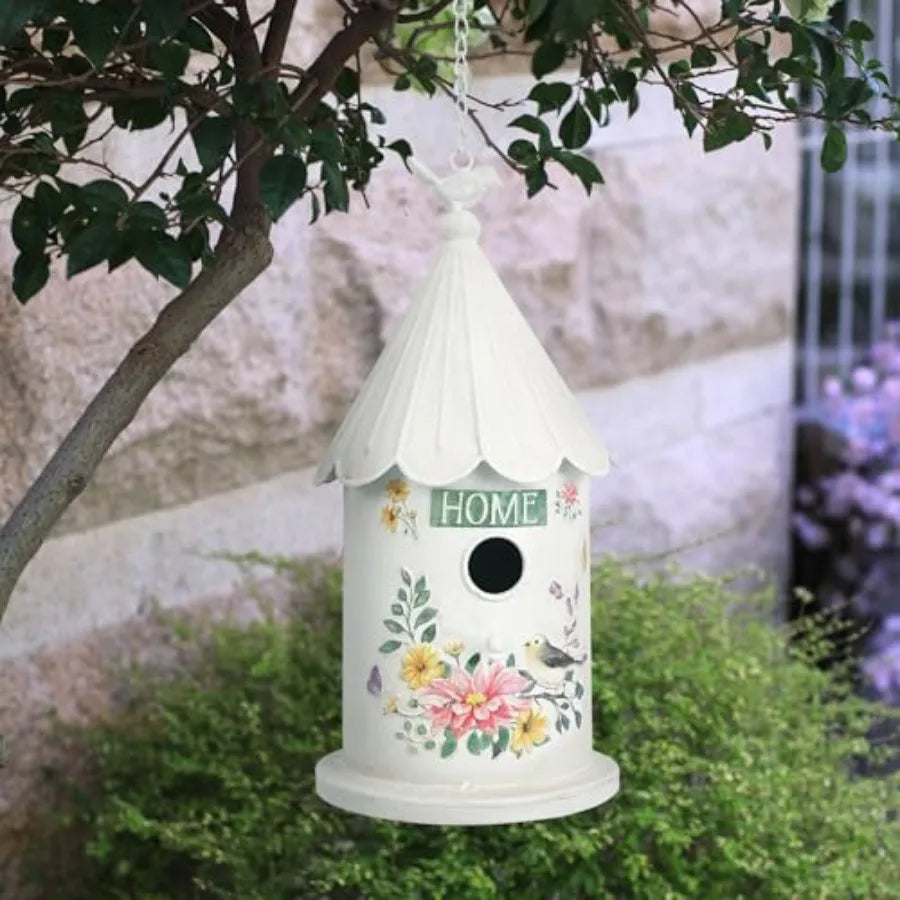 Metal Hanging Birdhouses for Outdoors Bird Houses for Outside Unique Bird Nest for bird Wren Chickadee Sparrow Bird Nest Box fo