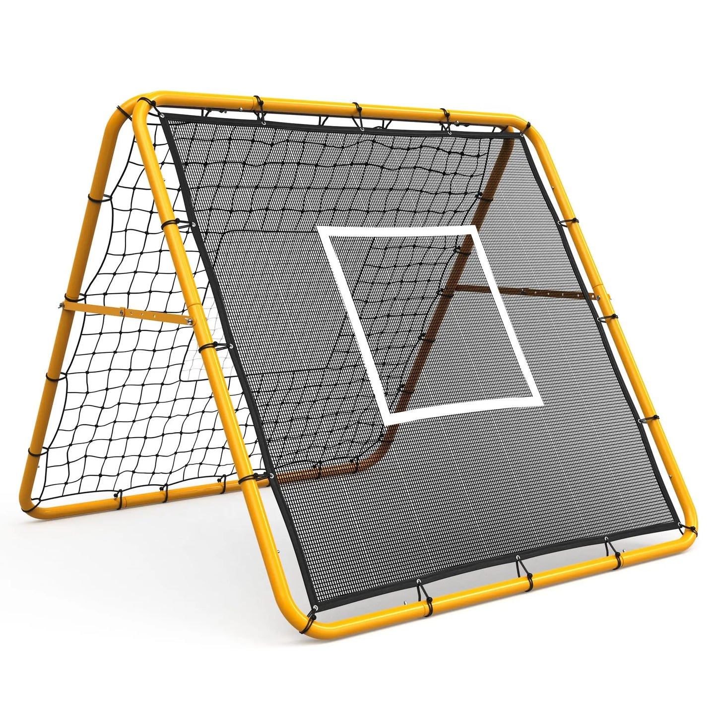 4x4 Ft Adjustable Multi-Sport Rebounder Net Soccer Baseball Softball Training Net Easy Setup Backyard Field Pitchback Trainer