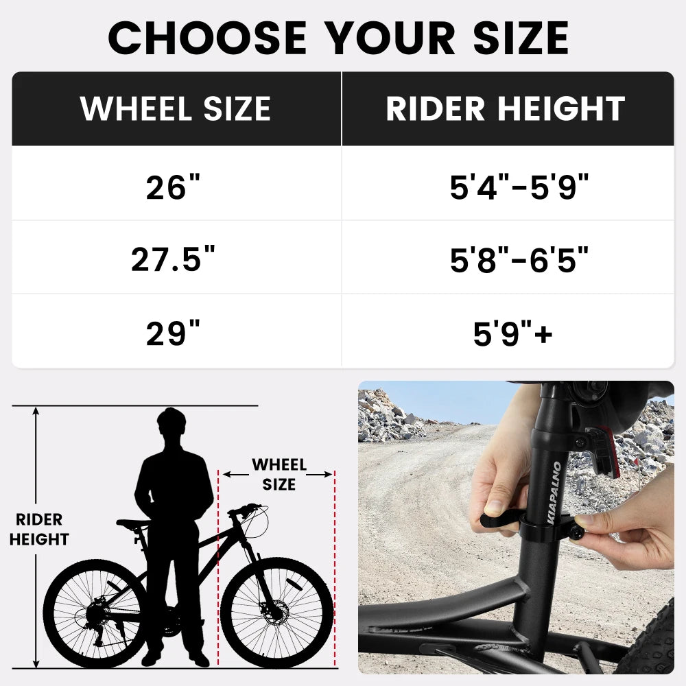 26 Inch Mountain Bike for Adults & Teenagers, High Carbon Steel Frame, 21-Speed Smooth Gear System, Front and Rear Mechanical Disc Brakes, 26x2.125 Inch Wear-Resistant Tires, All Terrain MTB Bicycle